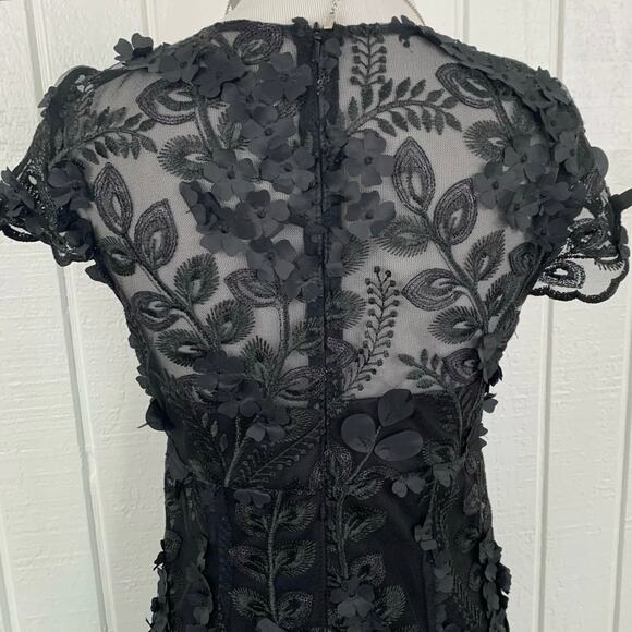 Women Short Sleeve Formal Party Cocktail Black Tie Petal Gown Dress Size 0 - Picture 9 of 10